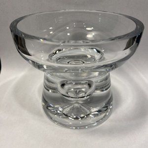 Krosno Art Glass Clear Poland Clear Base with Infused Bubble Design Vase 4”